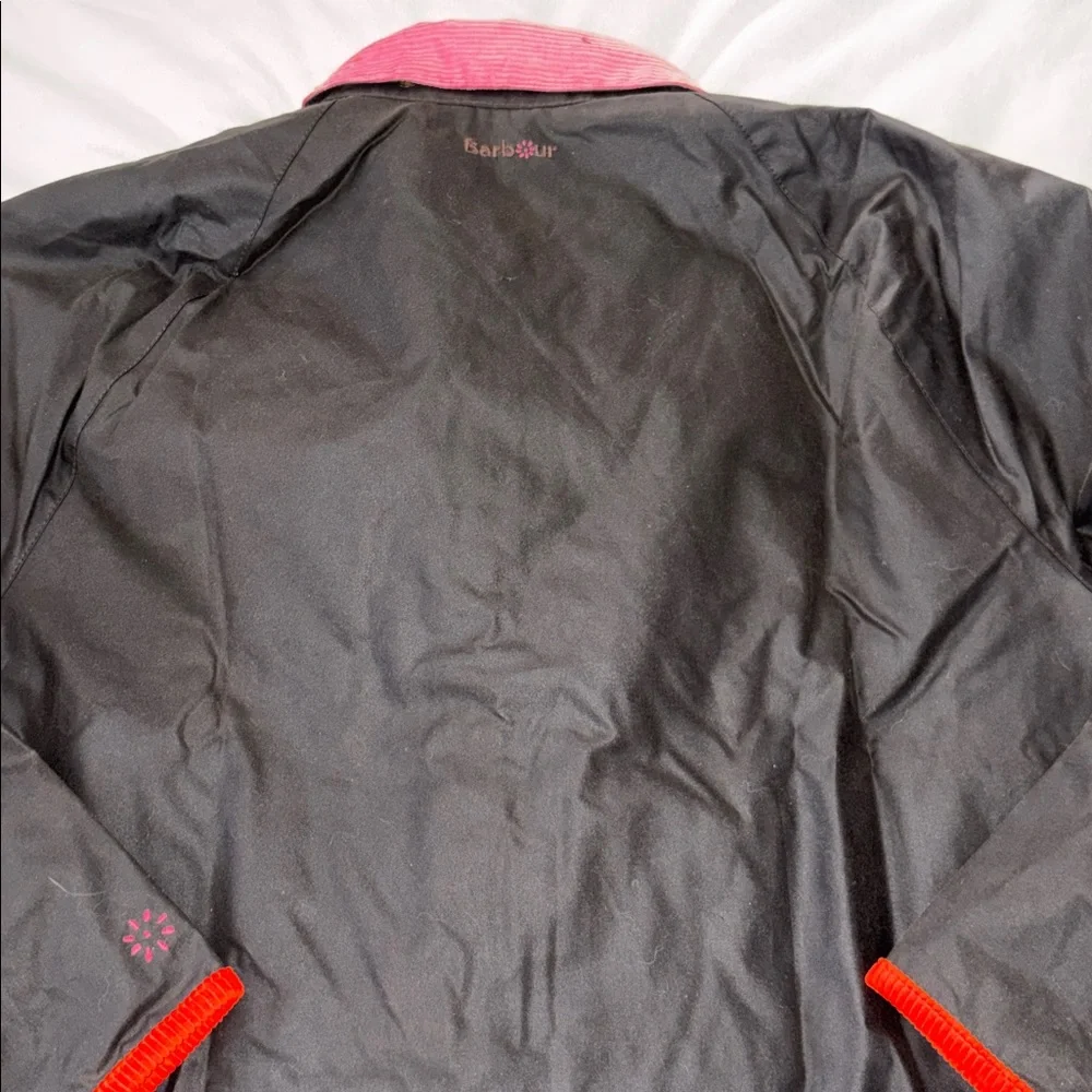 NWT BARBOUR X FLOWER MOUNTAIN Jacket in Black/ Fuchsia - Picture 16 of 16